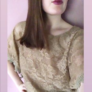 Charming Charlie size S Tan/Light Brown Blouse